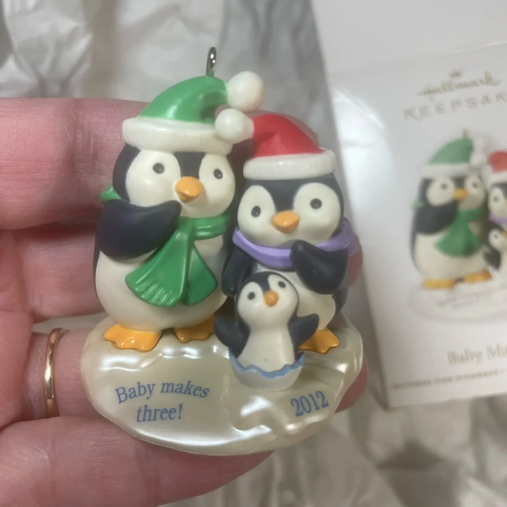 Hallmark Keepsake Baby Makes‎ Three Penguin Ornament in Box, 2012